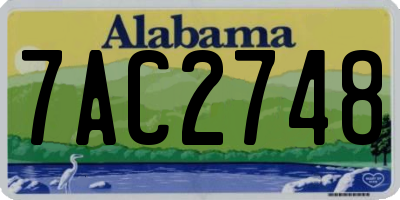 AL license plate 7AC2748