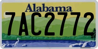 AL license plate 7AC2772