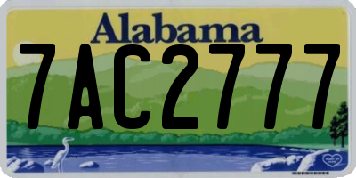 AL license plate 7AC2777
