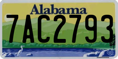 AL license plate 7AC2793