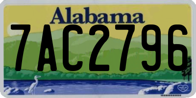AL license plate 7AC2796
