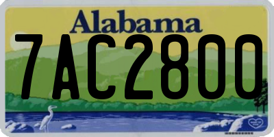 AL license plate 7AC2800