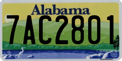 AL license plate 7AC2801