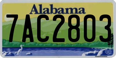AL license plate 7AC2803