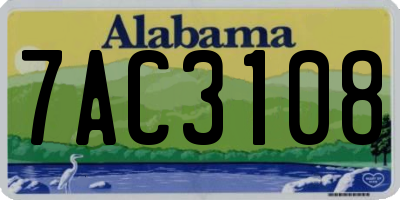 AL license plate 7AC3108