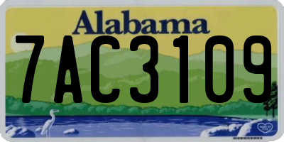 AL license plate 7AC3109