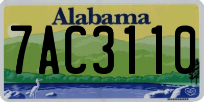 AL license plate 7AC3110