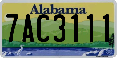 AL license plate 7AC3111