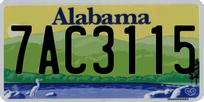 AL license plate 7AC3115