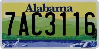 AL license plate 7AC3116