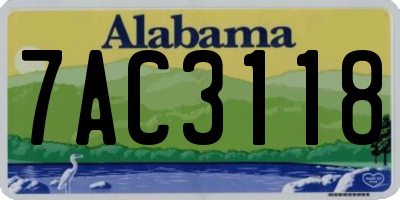 AL license plate 7AC3118