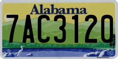 AL license plate 7AC3120