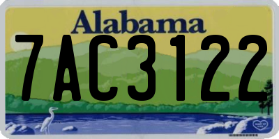 AL license plate 7AC3122