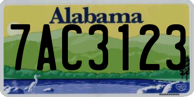 AL license plate 7AC3123