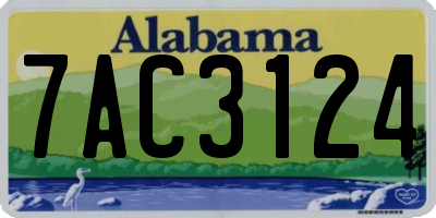 AL license plate 7AC3124
