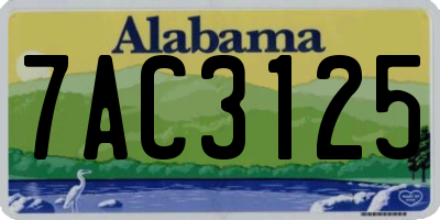 AL license plate 7AC3125