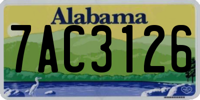 AL license plate 7AC3126