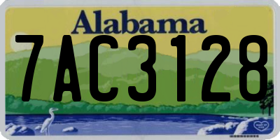 AL license plate 7AC3128