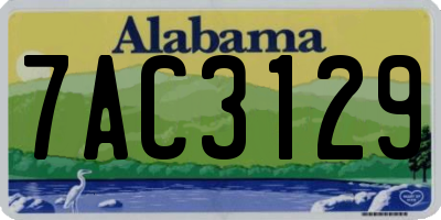 AL license plate 7AC3129