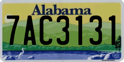 AL license plate 7AC3131