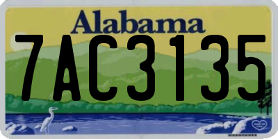 AL license plate 7AC3135