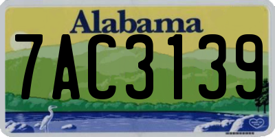 AL license plate 7AC3139