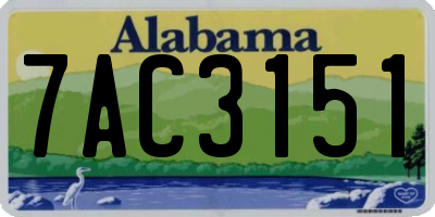 AL license plate 7AC3151