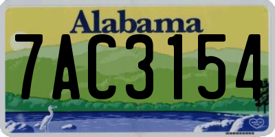 AL license plate 7AC3154