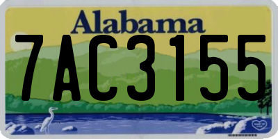 AL license plate 7AC3155