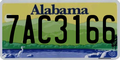 AL license plate 7AC3166