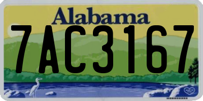 AL license plate 7AC3167