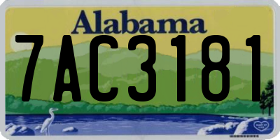AL license plate 7AC3181