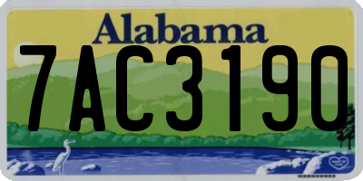 AL license plate 7AC3190
