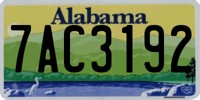 AL license plate 7AC3192