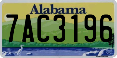 AL license plate 7AC3196