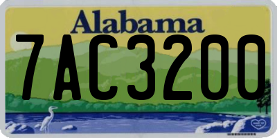 AL license plate 7AC3200