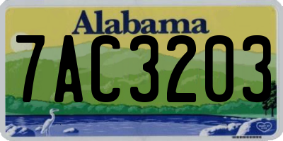 AL license plate 7AC3203