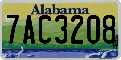 AL license plate 7AC3208