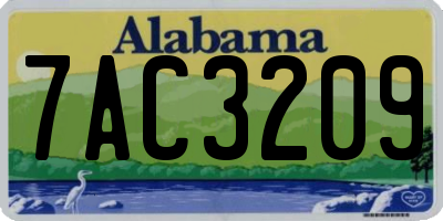 AL license plate 7AC3209
