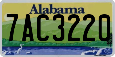 AL license plate 7AC3220