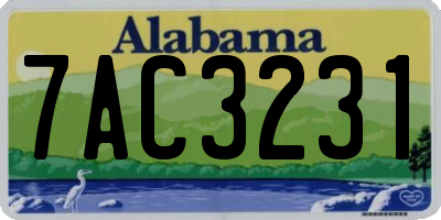 AL license plate 7AC3231