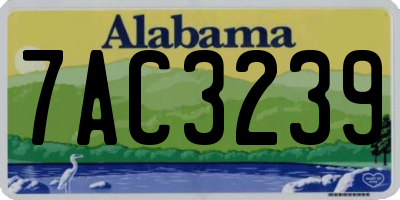 AL license plate 7AC3239