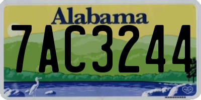 AL license plate 7AC3244
