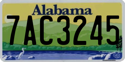 AL license plate 7AC3245