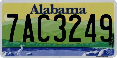 AL license plate 7AC3249