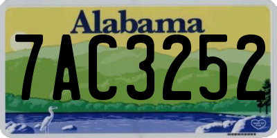AL license plate 7AC3252
