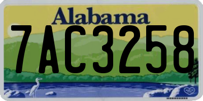 AL license plate 7AC3258