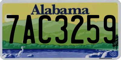 AL license plate 7AC3259