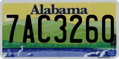 AL license plate 7AC3260