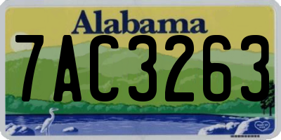 AL license plate 7AC3263
